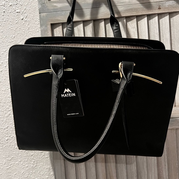 Matein Black Laptop Bag - Picture 1 of 9